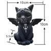 Halloween Black Cat Statue Mysterious Cute Cat Resin Ornaments Witch Figurines Desktop Decorations Hand-Painted Sculpture