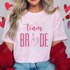 Finger Wedding Ring Graphic Tops for Women Team Bride T-shirt Girls Single Farewell Bachelorette Hen Party Bridal Shower Shirts