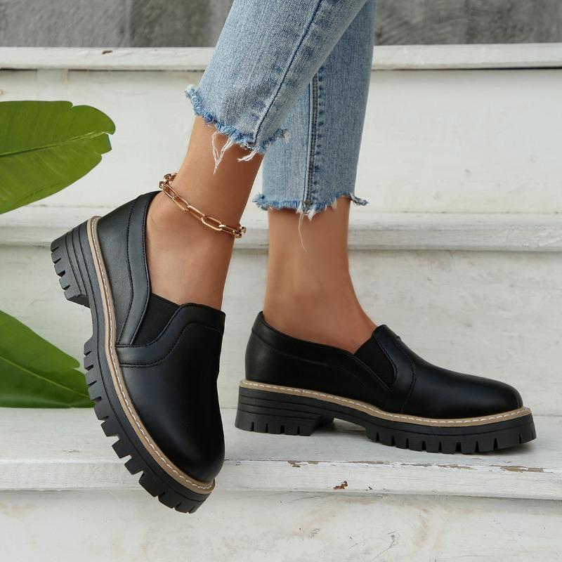 Brand Shoes Female Slip-on Women's High Heels Fashion Round Toe Office and Career New Plus Size Best Seller High Heels