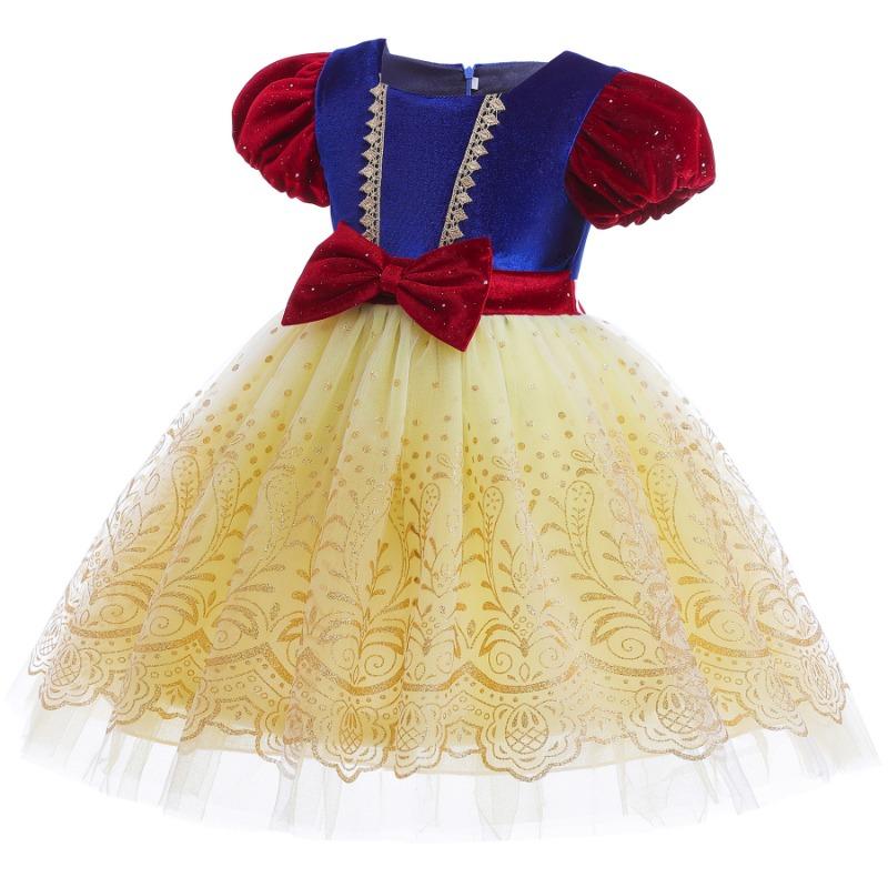 Little Girls Puff Sleeve Princess Lolita Tulle Party Kids Dress