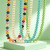 Boho Colorful Resin Round Bead Necklaces for Women Exaggerated Choker Necklace Delicate Beach Jewelry Gifts