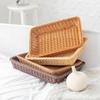 Japanese Style Rattan Woven Basket Tray for Bread Dessert Fruit Snack Storage