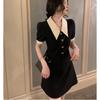 Plus Size Women's Slimming French Design Waist-Hugging Dress for Summer and Autumn