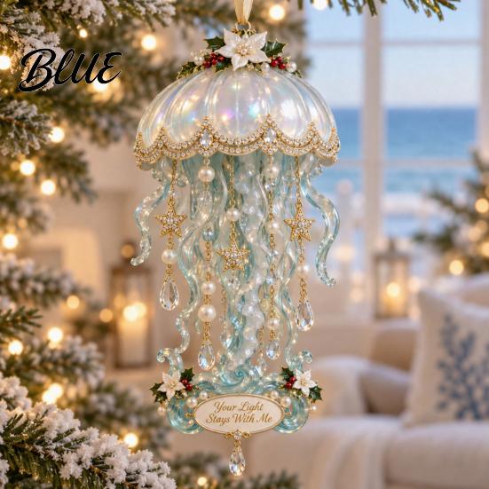 Dekoratives Meereskreaturen-Ornament Meeresleben Weihnachtsornament, Acryl Ozeantier Hängedekoration für Baum, Küsten-Urlaubshaus-Dekorationen Festlich