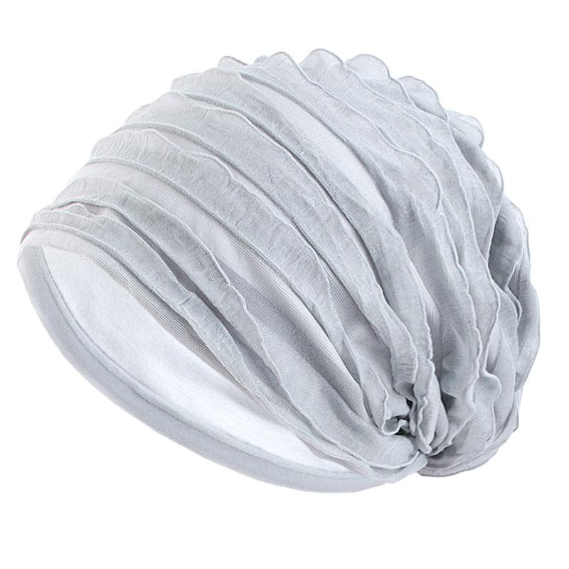 

New Women Baggy Slouchy Turban Soft Knit Cow Louver Beanie Hat Elastic Lightweight Breathable Chemo Caps Casual Thin Head Wrap One Size серый
