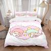 3pcs Sanrio Love Little Twin Stars Printed Bedding Set, Soft and Comfortable Quilt Cover for Bedroom, Guest Room (1 Duvet Cover + 2 Pillowca