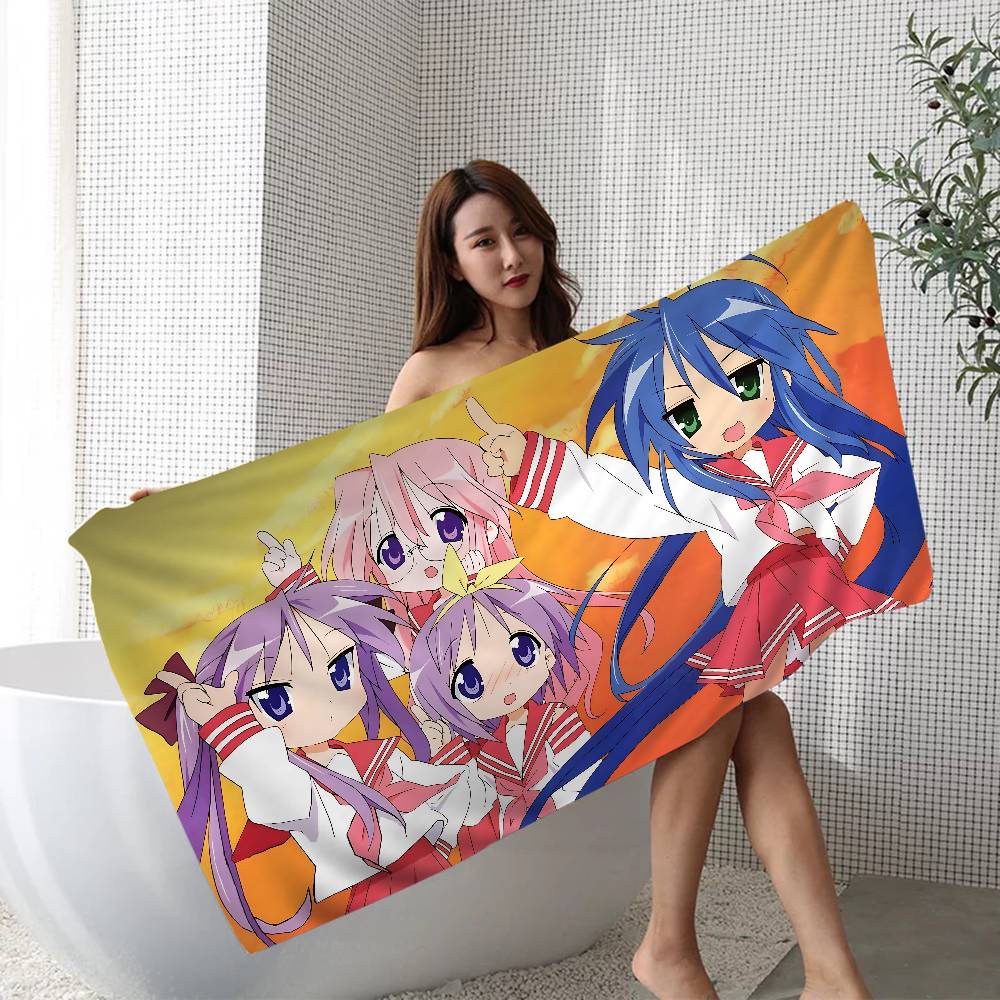 Anime Lucky Star Microfiber Beach Towel Absorbent Quick dry Soft Yoga Swimming Resort Mountain Climbing Towel