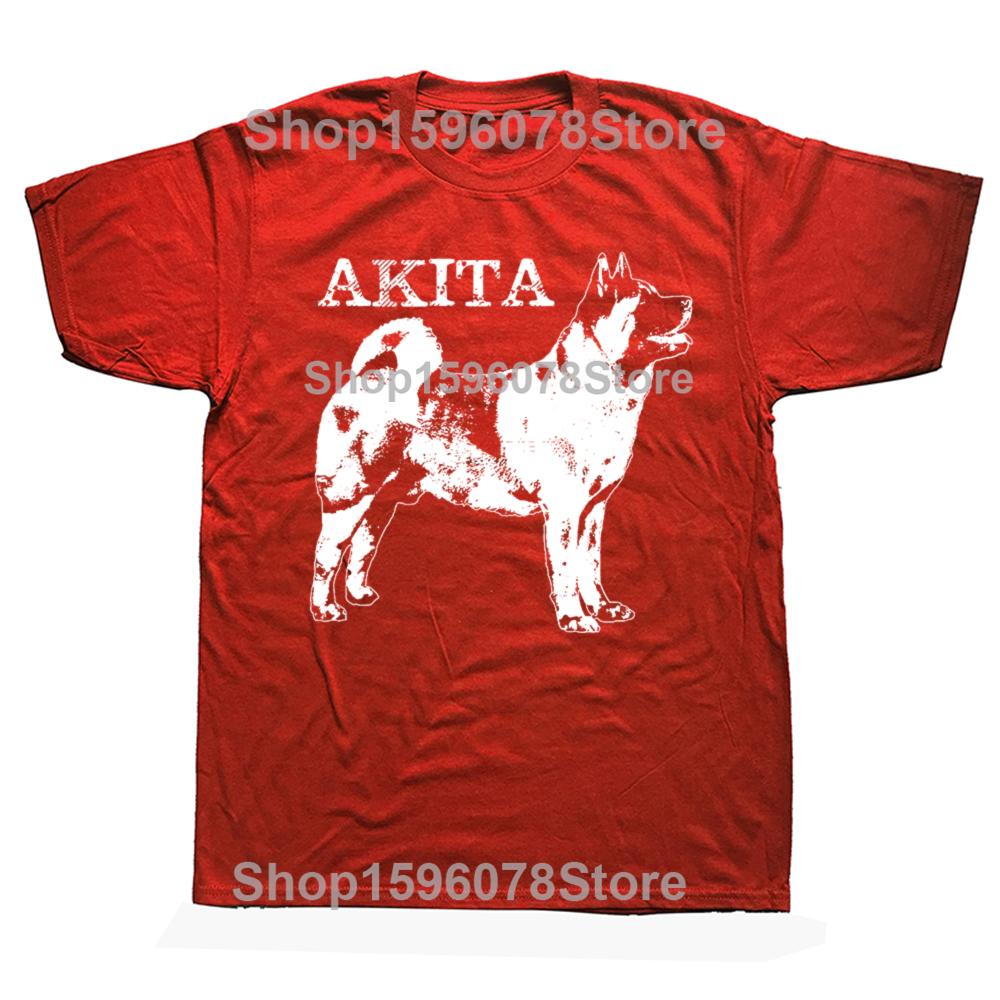 Funny American Akita Dog Graphic T Shirts Men Women Pure Cotton Humor Streetwear Tee Shirt Short Sleeve Unisex Loose Clothing
