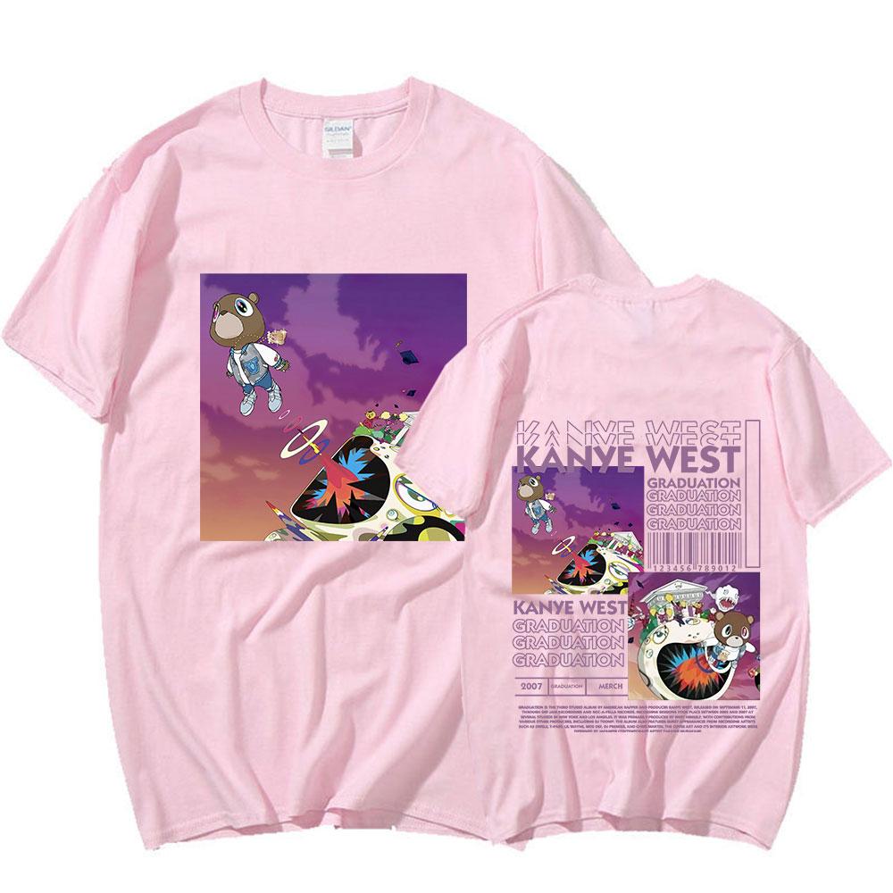 Rapper Kanye West Graduation T Shirt Unisex Hip Hop Vintage Short Sleeve Tshirt Casual Cotton Oversized T Shirts Streetwear Unisex