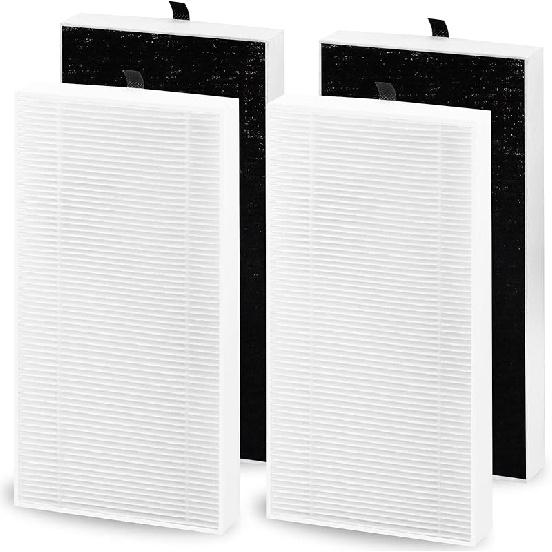 4 Pack Dual Action HEPA-Type Air Purifier Filter Replacement for Febreze and Honeywell U Filter, Repalce FRF102B and HRF201B, FHT170, FHT180, FHT190,
