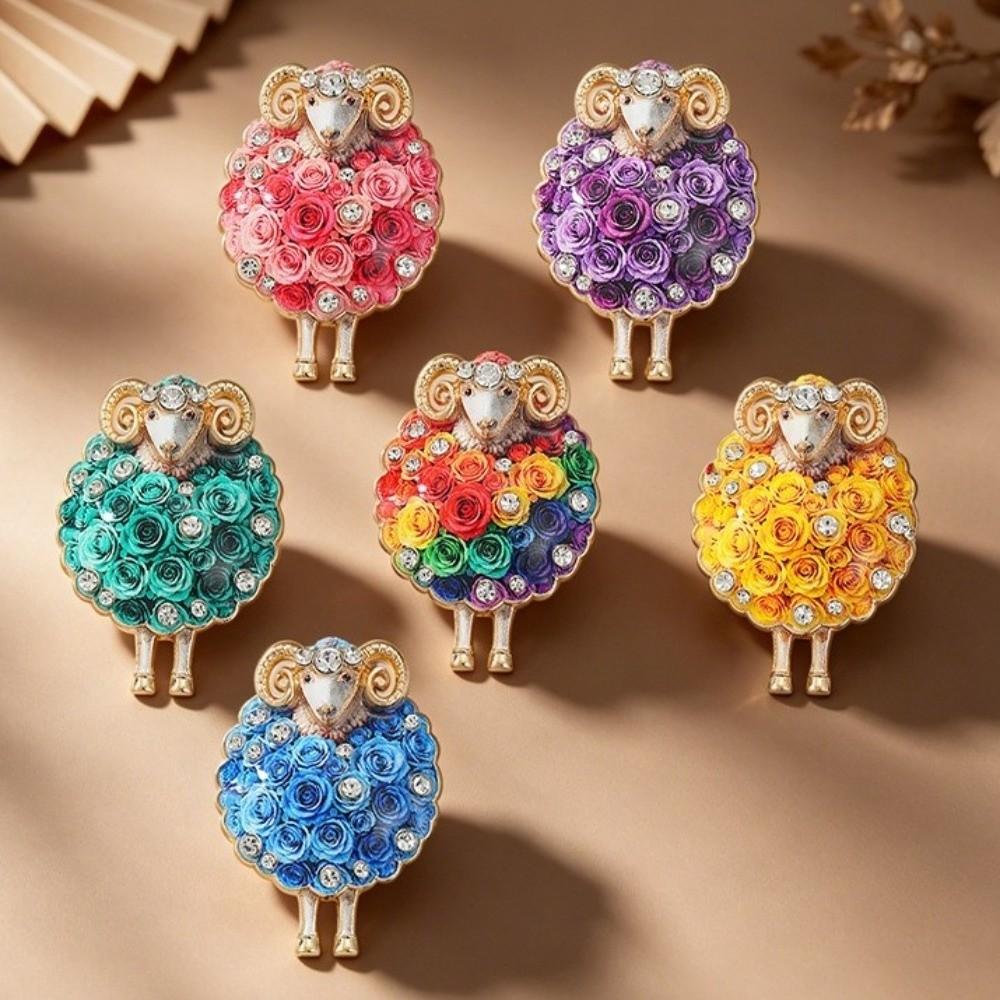 Colorful Sheep Brooches Lovely Flower Brooch Pin New Sheep Pin Badge  Office Wear