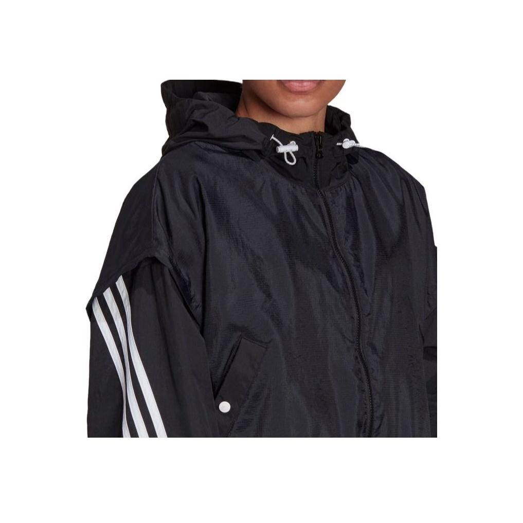 Adidas Classic Three Stripe Zip-Up Sports Hoodie Women Jackets Black HA0812