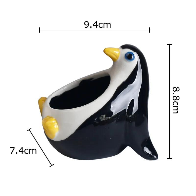 Painted Cartoon Penguin Ceramic Vase Small Plant Pots Table Decoration Flowers Arrangement Flower Vase Room Aesthetic Decor