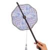 DIY Chinese Style Long Handle Group Fan Can Be Curled and Folded Handmade Festival High-end Warm-up Event Decoration