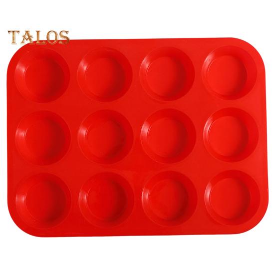 

Форма для торта, легко извлекаемая из формы, кондитерский инструмент, долговечная многоразовая 12-полосная форма для кексов с круглыми краями, аксессуары для приготовления пищи красный