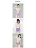 Women's Purple Long-Sleeve Three-Piece Swimsuit Set - High-Waisted, Slimming, Sun-Protective, Split Design.