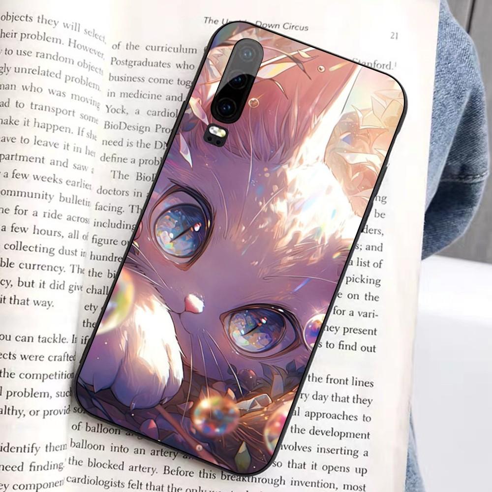 Cartoon Cute Cats Background Phone Case For Huawei Honor 10 Lite 9 20 7A 9X 30 50 60 70 Pro Plus Soft Silicone Cover