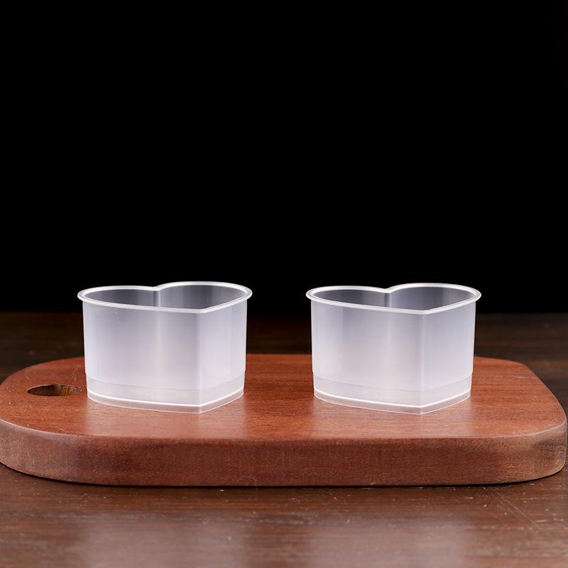 Heat-Resistant Heart-Shaped Pudding and Cheesecake Mold, Steamable Plastic Baking Cup