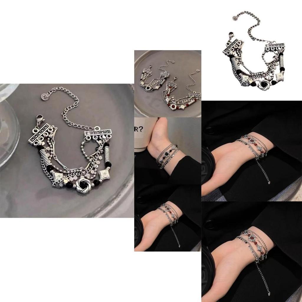 Luxurious Red Alloy Bracelet With Artistic Boho Design For Friends And Couples