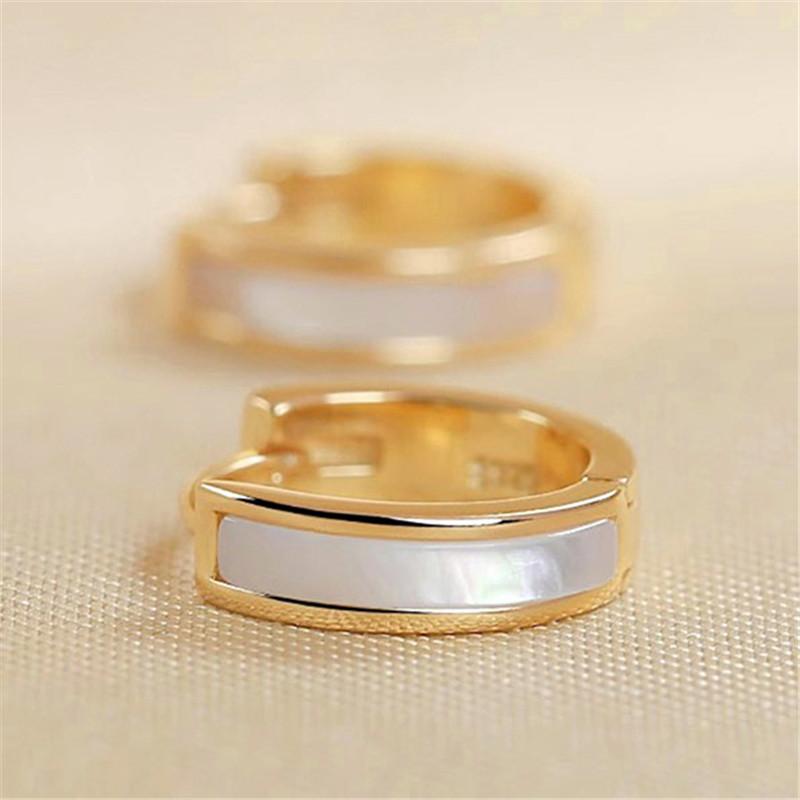 925 Sterling Silver Fashion Simple White Enamel Huggies Ear Hoop Earrings for Women Classic Gothic Punk Jewelry Gifts