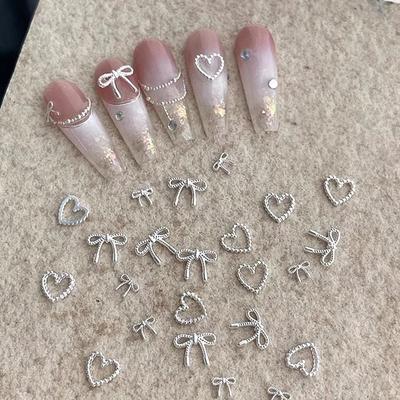 10Pcs/Bag Super Shiny Love Nail Decals Alloy Nail Art Decorations  DIY Manicure Designs Supplies