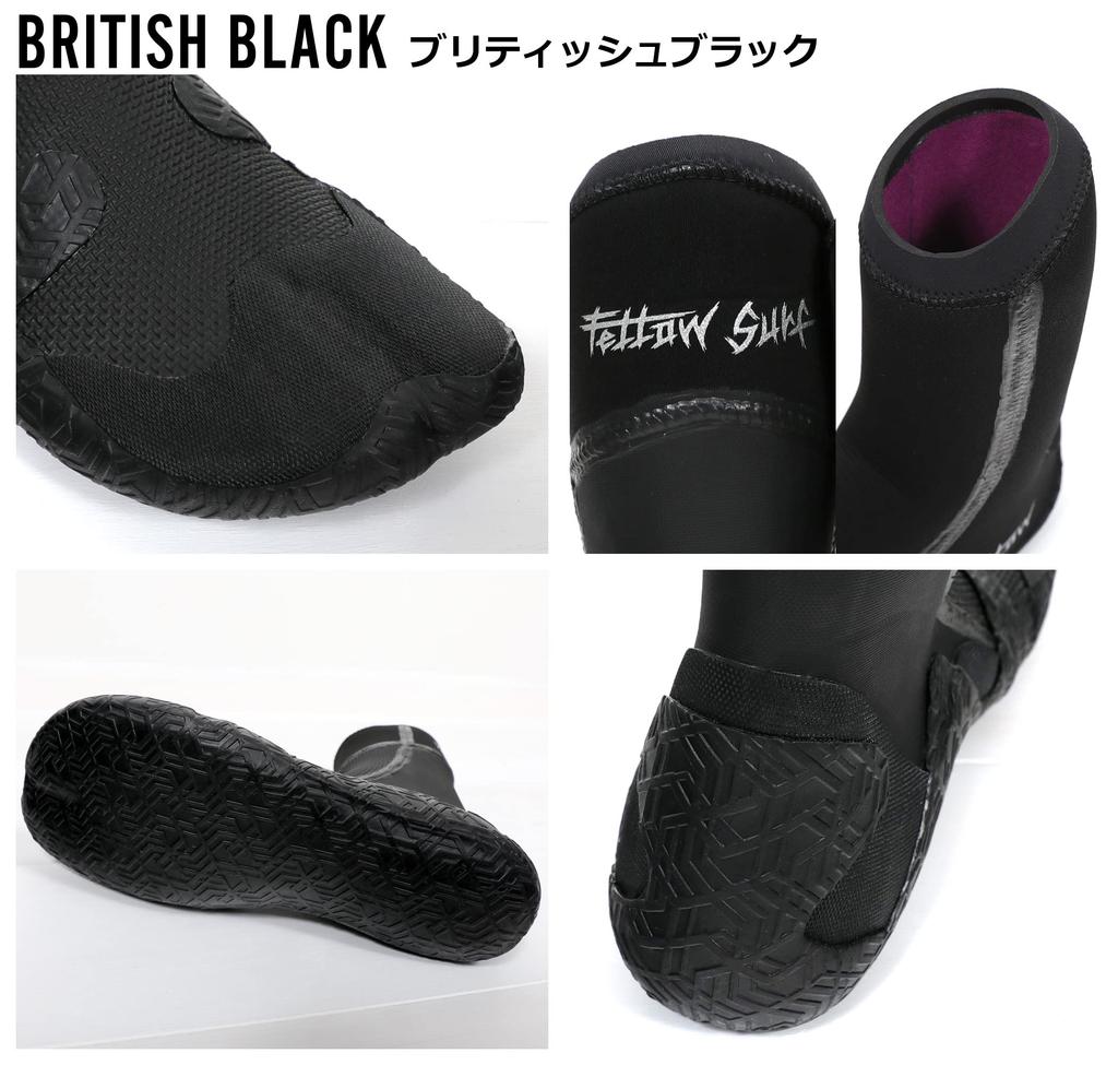 FELLOW Surf Fleece Surfing Japanese British 24cm Boots, 3mm, Warm, Lining, Men's, Women's, Boots, Winter, Standard, SUP, Semi-Dry, Wetsuit, Black,