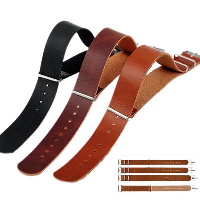 Mens Faux Leather Army Military Watch Strap Band 18/20/22/24mm Black Brown AVE
