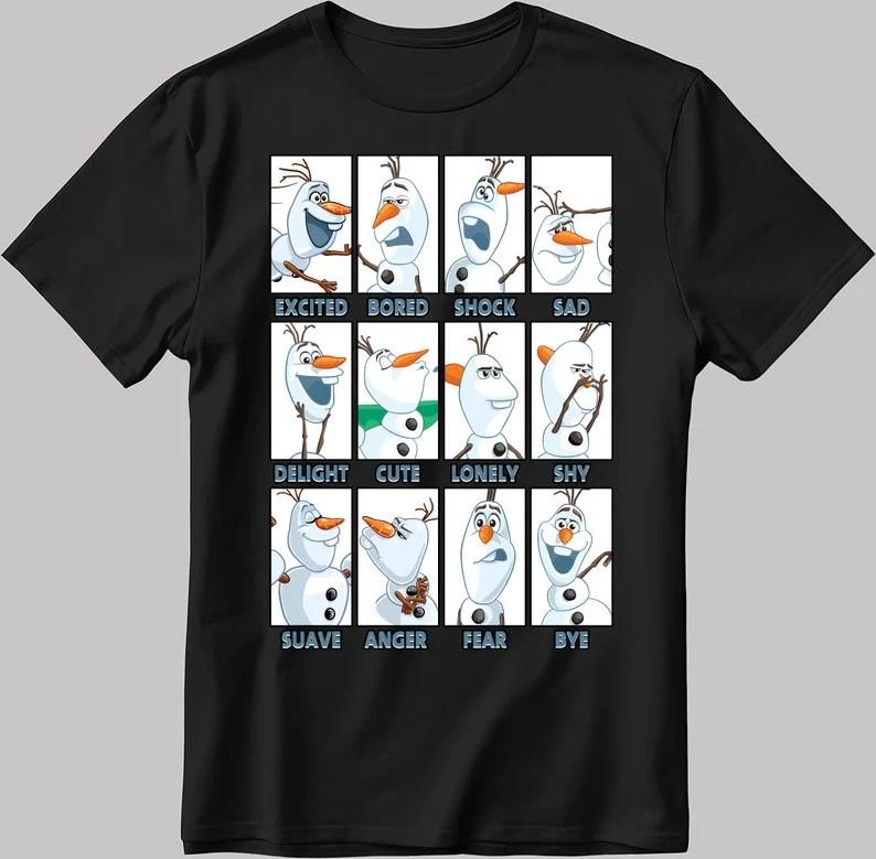 Frozen Olaf Moods Black TShirt S