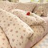 INS Cute Bow Bedding Set for Girls Women Soft Bed Sheet Set Pillowcase Single Twin Full 200x230cm Kawaii Duvet Cover Set