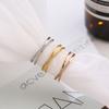 Stainless Steel Pave CZ Cross Ring Wedding Band for Women Girl Size 5-10