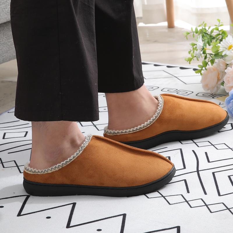 Fashion Kidmi  Fashion Plush Fur Slippers For Women Men Winter Indoor Warm Fluffy Fur Home Slippers Suede Upper Non-slip Leisure Shoes