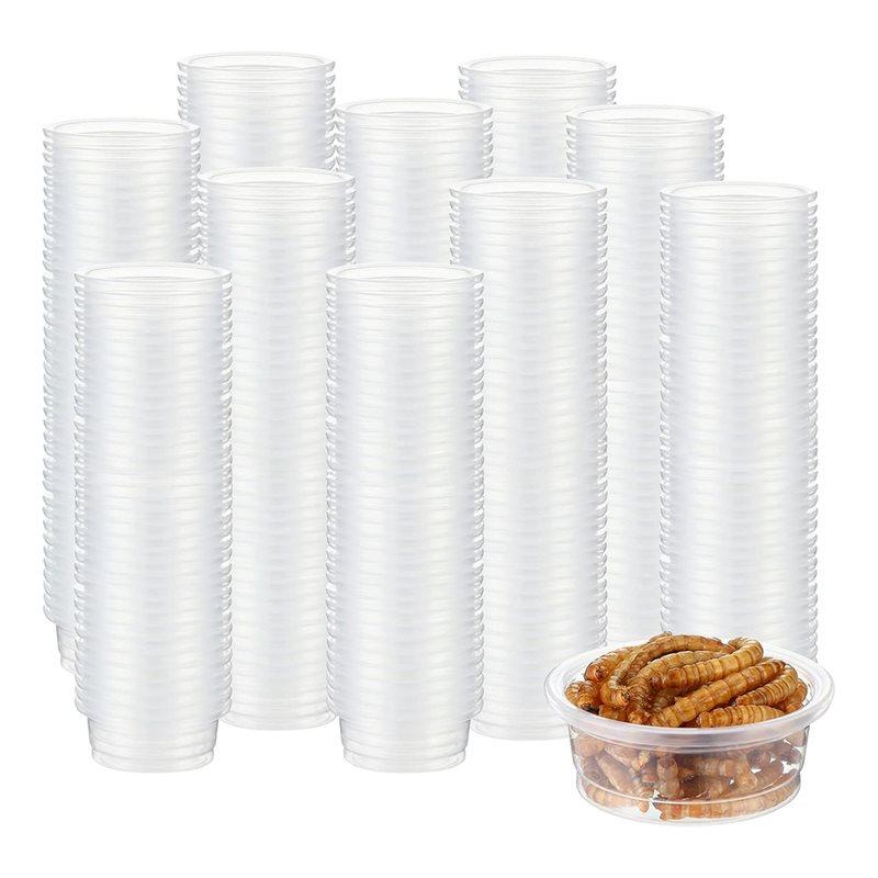 

2025 Trend Small Plastic Feeder Cups 300 Pcs For Gecko Food And Water Reptiles Accessories Reptile Water Bowl