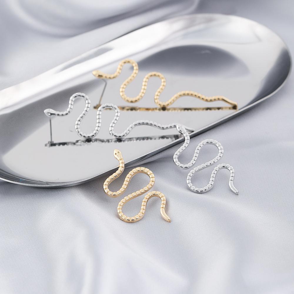 Snake Exotic Earrings Fashionable And Exaggerated Animal Shape Alloy Jewelry Ear