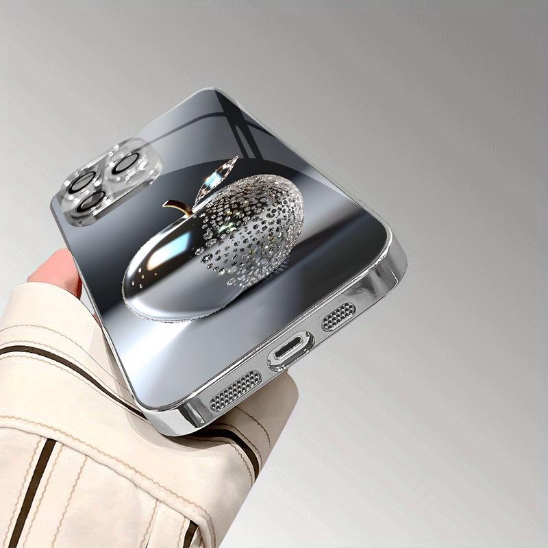 Silber Für Apple Diamantmuster Gehärtetes Glas Galvanisierte Hülle Für iPhone 17 16 Pro Max 15 14 Plus 13 12 11 16E 17 Air Cover