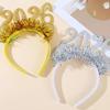 2027 Happy New Year Headband Christmas Numbers Headbands Glitter Sequins Hair Hoop Eve Party Hair Bands Party Props