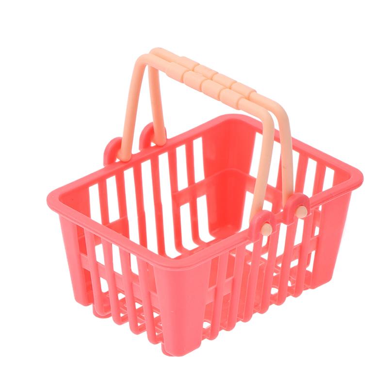 1/12 Dollhouse Mini Shopping Cart Supermarket Shopping Basket Model Dollhouse Supermarket Decoration Accessory Pretend Play Toy