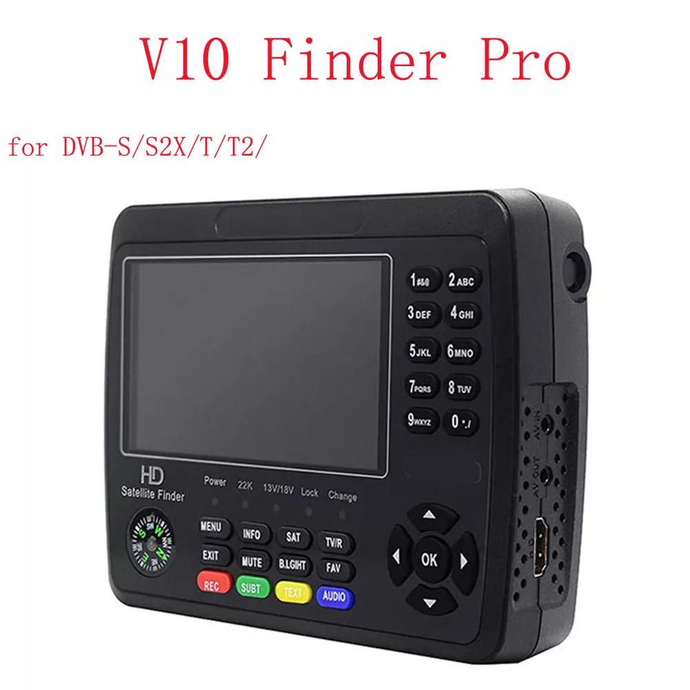 V10 Digital Satfinder Meter with Full HD For 1080P LCD Display Support DVB-S X T T2 C and H.265 Video Decoding Standards