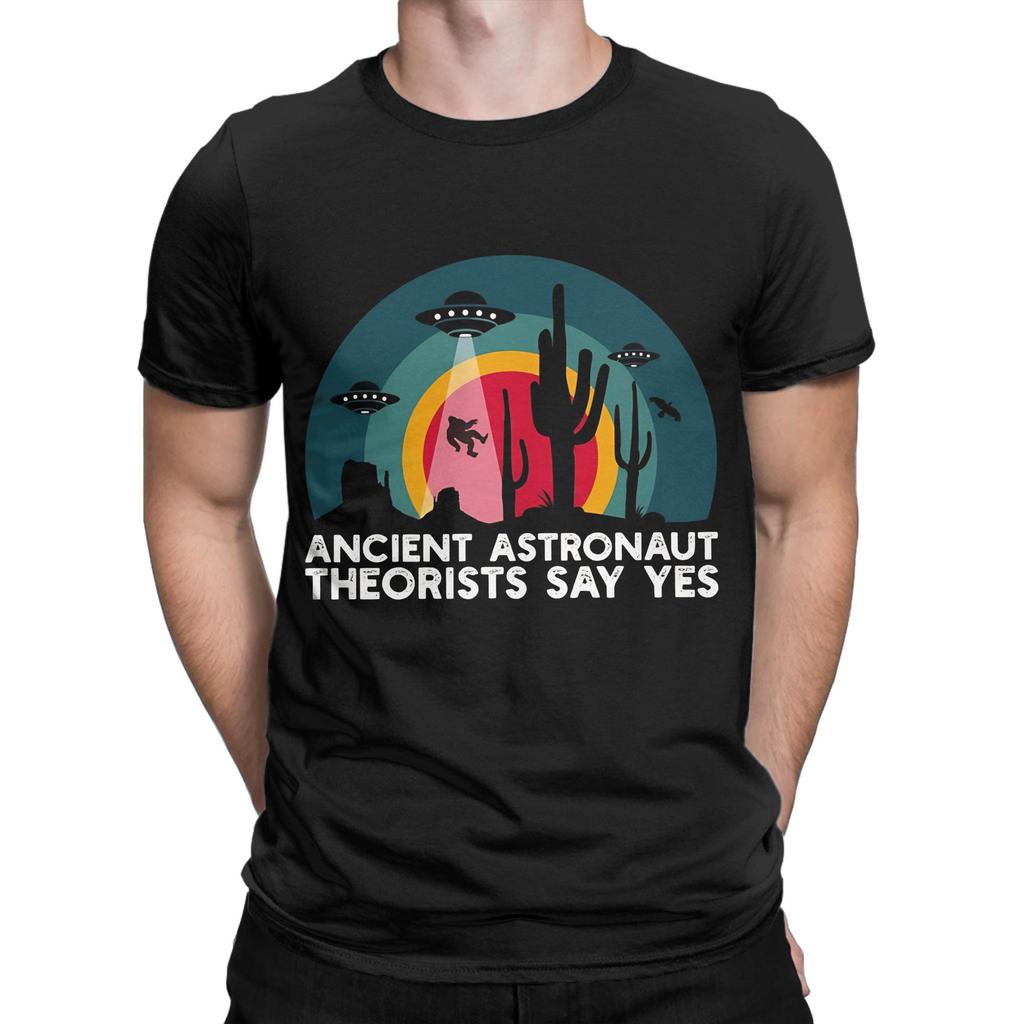 Astronaut Theorists Say Yes Retro Desert Ufo Novelty Graphic 100 Cotton Tshirt Ufo Tops Tees For Unisex
