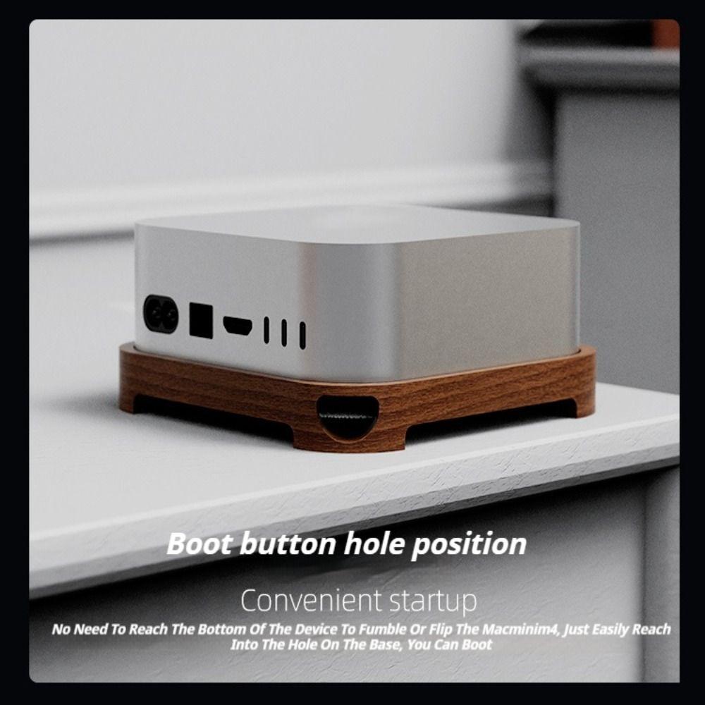 

Dustproof Walnut Base Cooling Bracket New Host Stand for Mac Mini M4/M4 Pro 2024 Desktop Computer Walnut