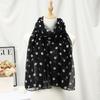 Gepunkteter Damen-Schal Chiffon Dame Sommer Sonnenschutz Arabisches Neues Kopftuch Schwarz Weiß Hijab