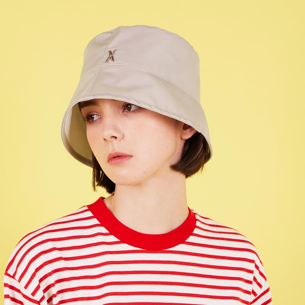 Stud Drop Over Fit Poly Bucket Hat Babypink [VARZAR]