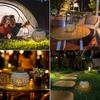 Outdoor Solar Lantern, Smart Light Sensor - Hollow Metal Solar Lamp Outdoor Garden Courtyard Porch Indoor- Outdoor Decoration