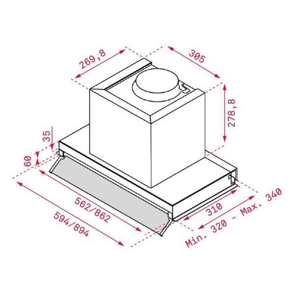Hotte standard - TEKA - 113100000 - 90 cm - 255 m3/h - A en acier inoxydable