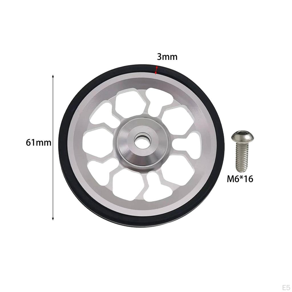Easy Wheel for Folding Bike Aluminum Alloy Easywheel Replacement Part Ultralight Durable Stable 61mm
