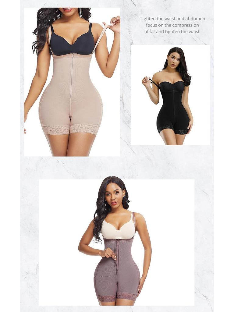 New Women's Tummy Control Bodysuit with Zipper and Corset Camisole for Hip Lifting