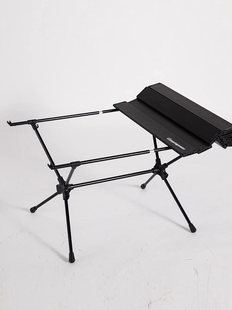 CAMPING MOON Roll Table, Slim Table, Camping Folding Table, Low Style, 2 Height Adjustments, T-520-BK