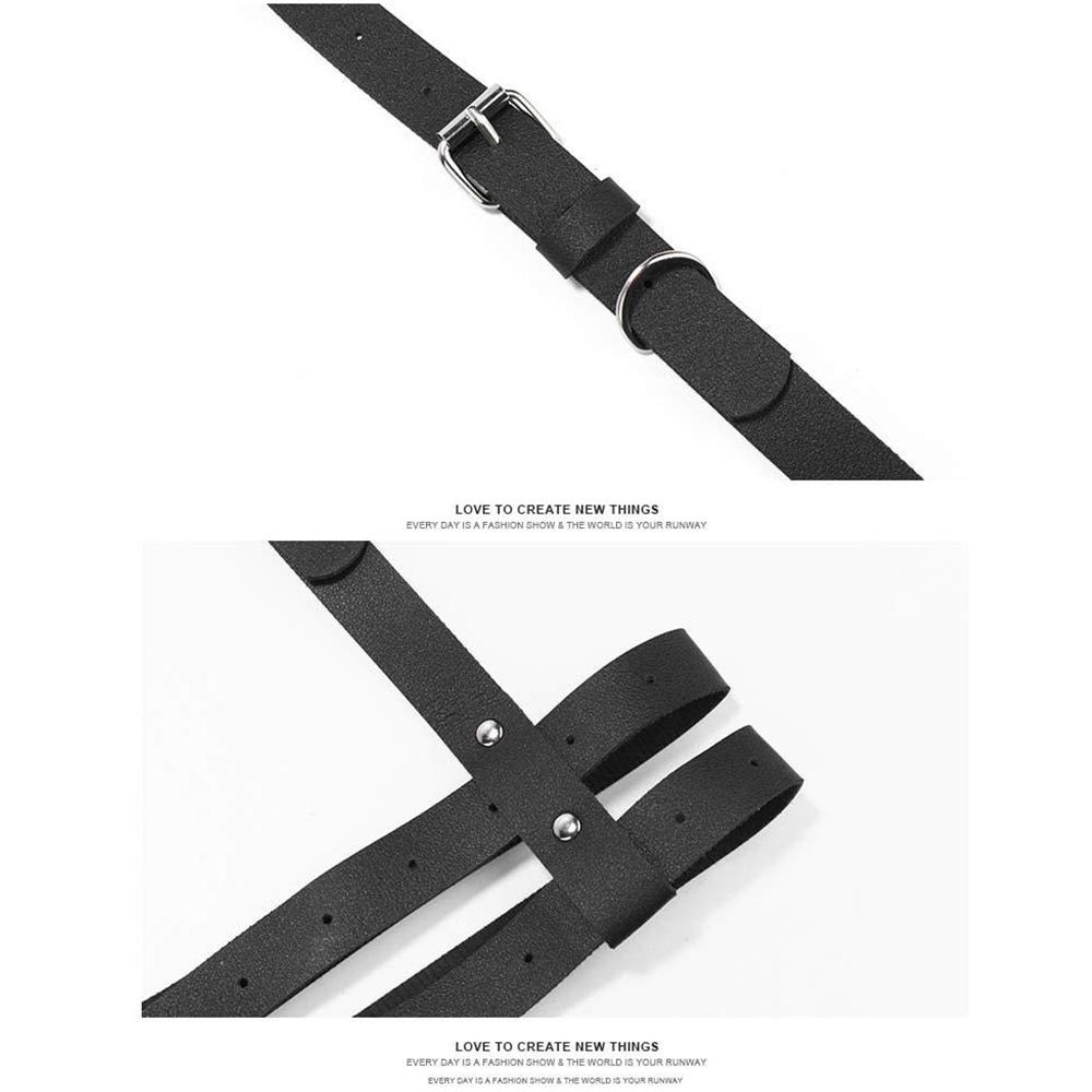 Sexy Harness Belt Leather Lingerie Body Harness Bondage Cage Chest Belt Suspender Goth Fetish Rave Outfit Women Accessorie