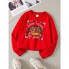 European sizes Girls' Soft Crewneck Sweatshirt Handpicked by God Strawberry Basket Floral Print, Casual All-Match, Ideal Holiday Present
