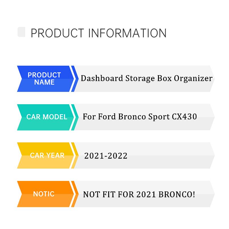 Armaturenbrett Aufbewahrungsbox Organizer Für Ford Bronco Sport CX430 2025 2025 2025 2025 Zubehör Box Halter Ablage Versteckte Box