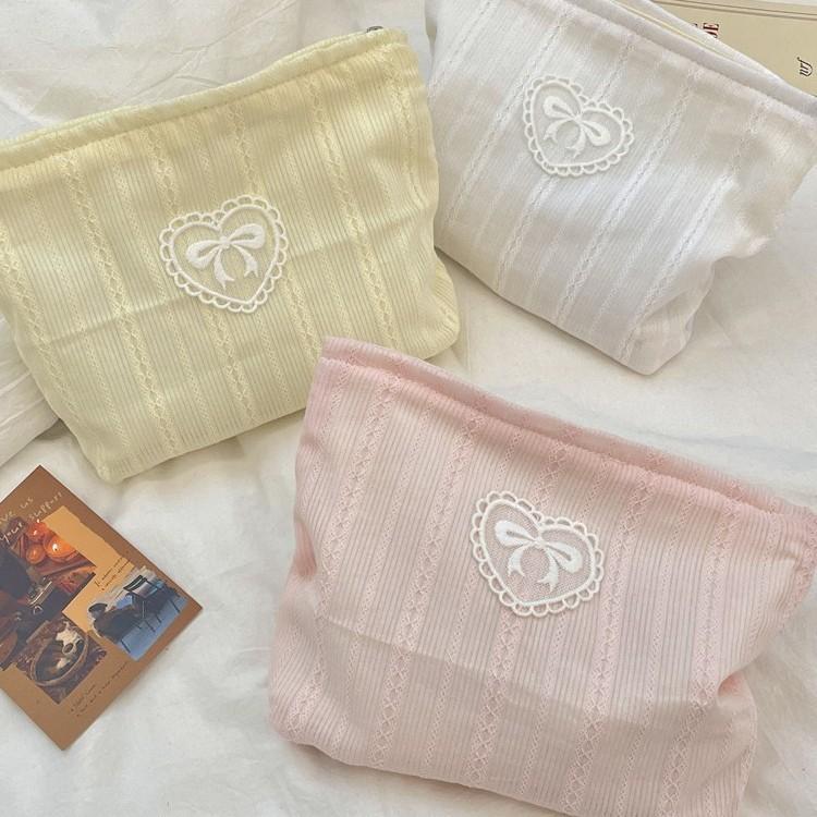 Fresh Color Scheme, Bow Tie, Makeup Bag, Large Capacity, Storage Bag, Skincare Organizing Bag, Shopping Handbag